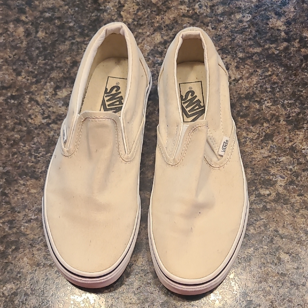 Vans Men's Beige Slip-On Sneakers